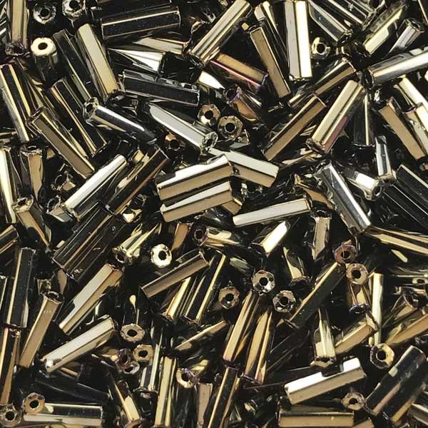 Brown Iris Silver Lined Bugle Size 3 (6MM)