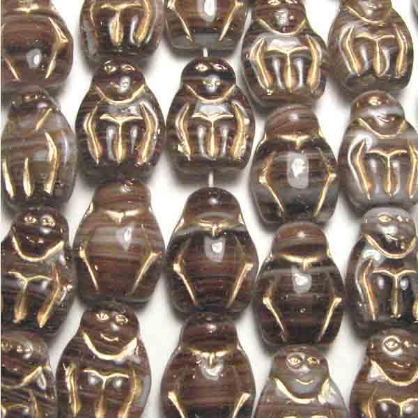 Brown & White Striated 14X10MM Monkey