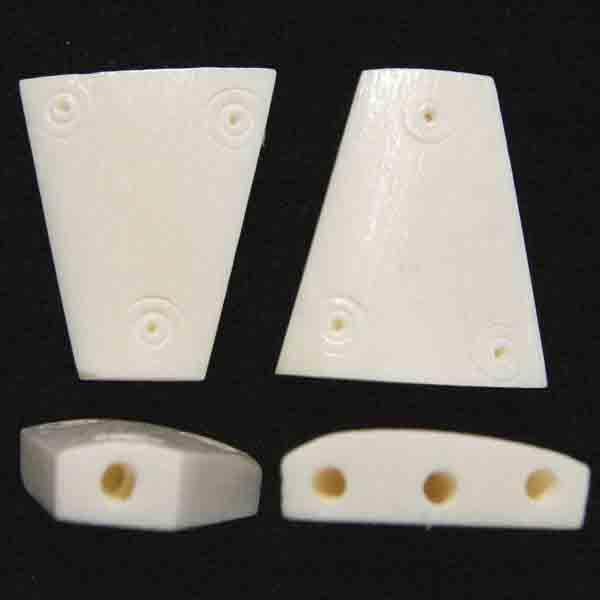 Carved White Bone 3 Hole Backbar