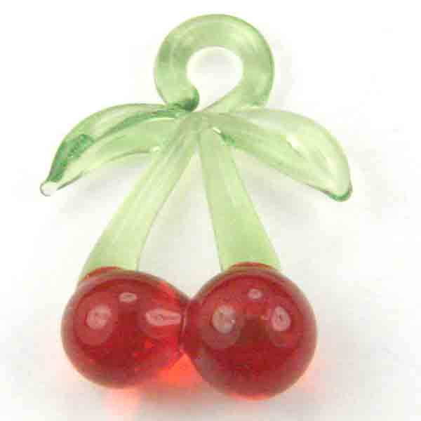 Cherry Blown Glass 20x16MM Pendant