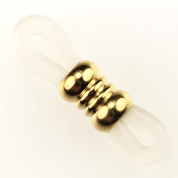 Clear Rubber With Gold Plate 20x5MM Eyeglass Holder