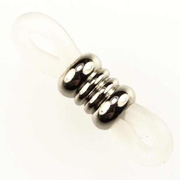 Clear Rubber With Silver Plate 20x5MM Eyeglass Holder