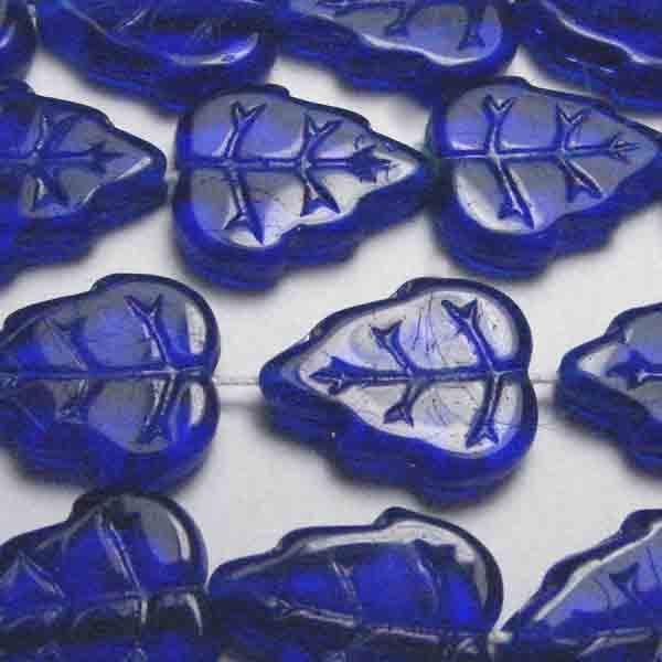 Cobalt 12X10MM Veined Leaf