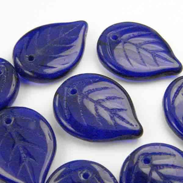 Cobalt 18X13MM Veined Leaf