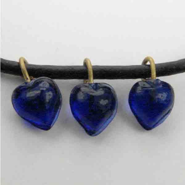 Cobalt 6MM Brass Looped Heart