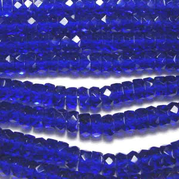 Cobalt 6MM Disc Rondelle With Fire Polish Edge