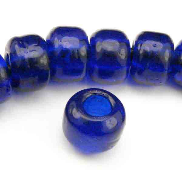 Cobalt 9x7MM Crow Bead With 3MM Large Hole