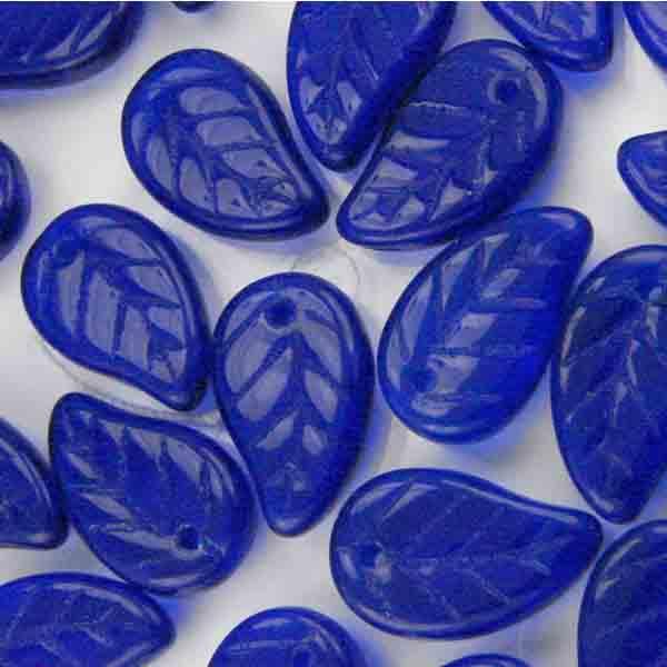 Cobalt Leaf 14X9MM Front to Back Hole