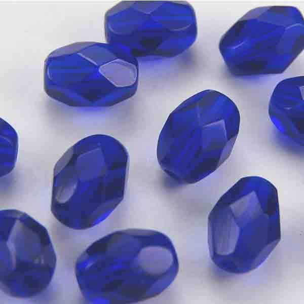 Cobalt Oval 7X5MM Fire Polish Oval