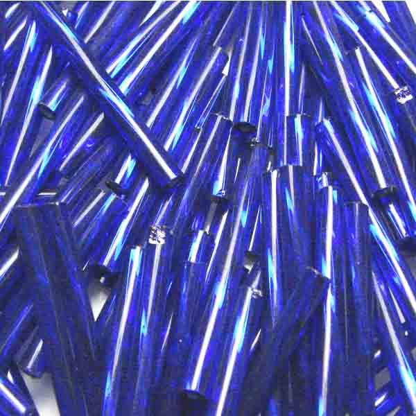 Cobalt Silver Lined 25MM Twisted Bugle
