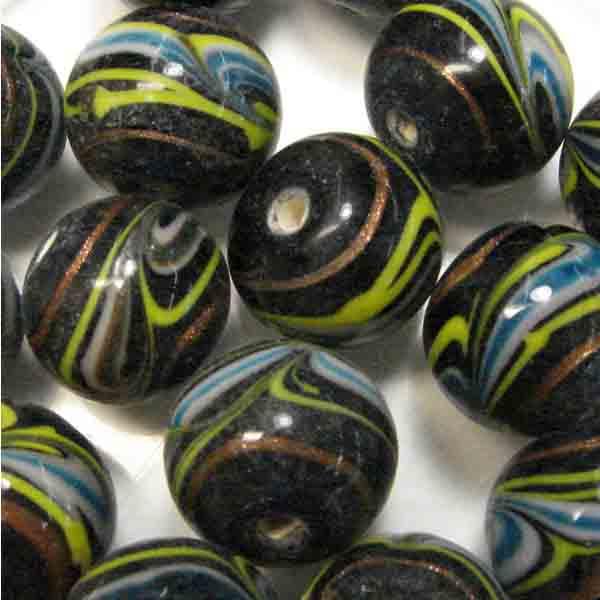 Cobalt Swirled Decorated Ball 14MM