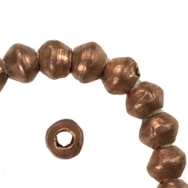 Copper 4-5MM Hand Formed Ball With 2MM Hole