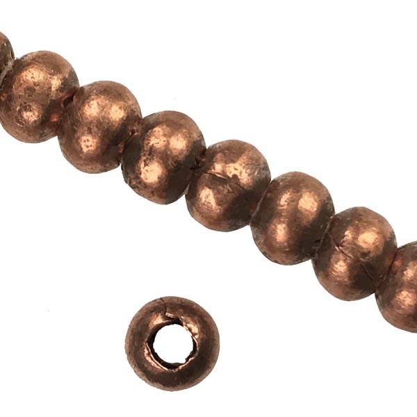 Copper 8-9MM Hand Formed Ball With 2MM Hole