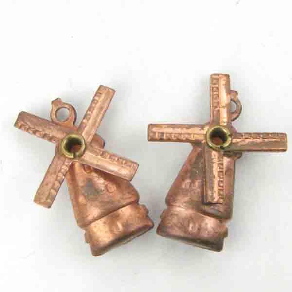 Coppery Brass 20x15MM 3-D Windmill
