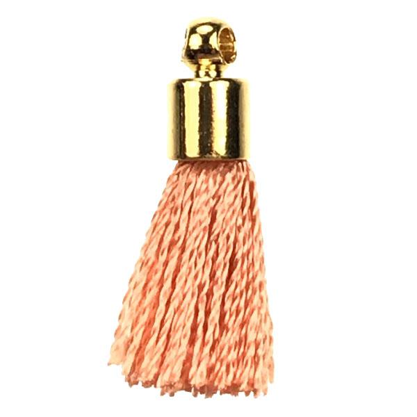 Coral With Gold Plate 17MM Tassel