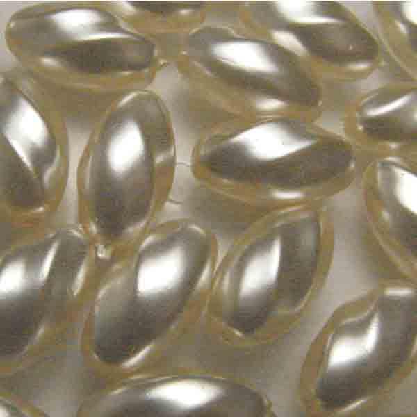 Cream 14x8MM Twisted Oval Pearl