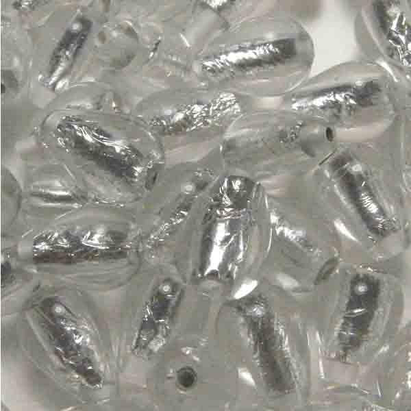 Crystal 12X8MM Tear With Silver Foil