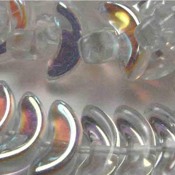 Crystal AB 14x6MM Crescent Wing