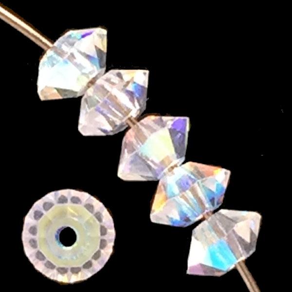 Crystal AB 3x5MM Preciosa Machine Cut Crystal Bead