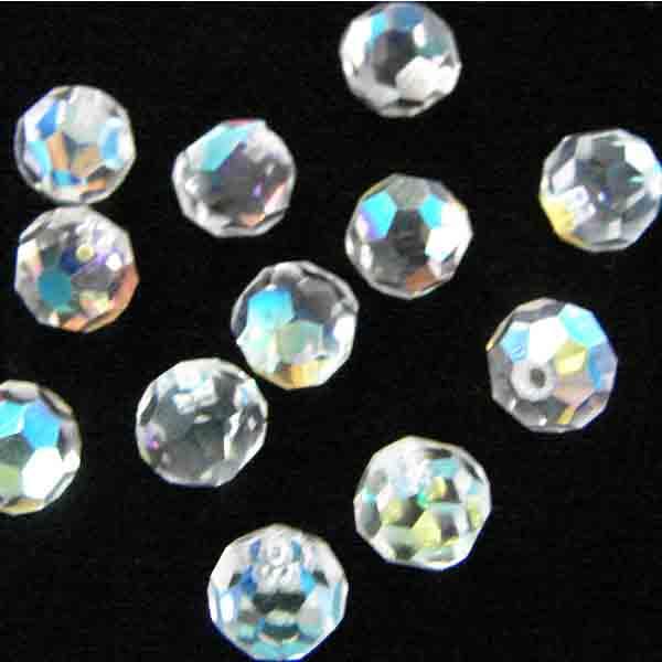 Crystal AB 6MM Machine Cut Half Drilled Hatpin Topper