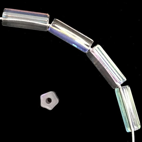 Crystal AB Cylinder 10X4MM 5 Sided Cylinder Atlas Tube