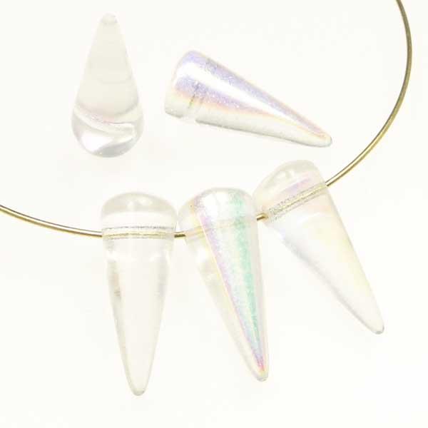 Crystal AB Handmade 17x7MM Spike