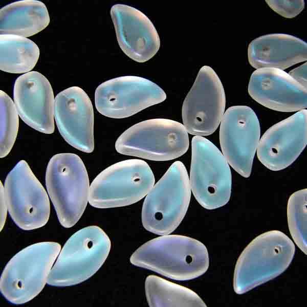 Crystal AB Matte 9X5MM Curled Leaf