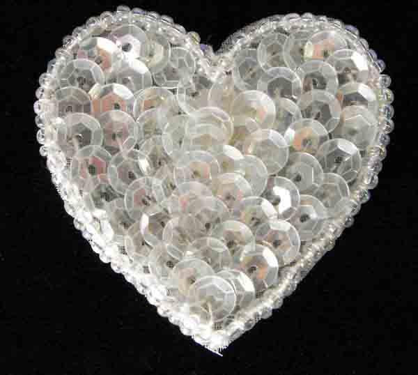 Crystal AB Sequin Heart Motif