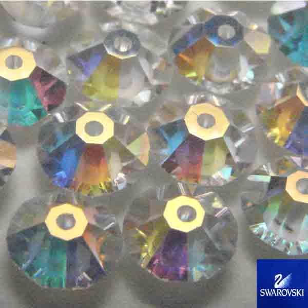 Crystal Ab 6X4MM Cut Swarovski Flat Bicone Art. 5305