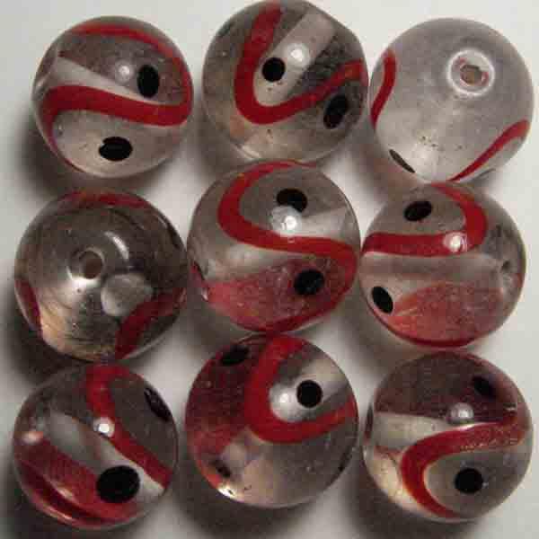 Crystal Ball With Flowing Red Detail