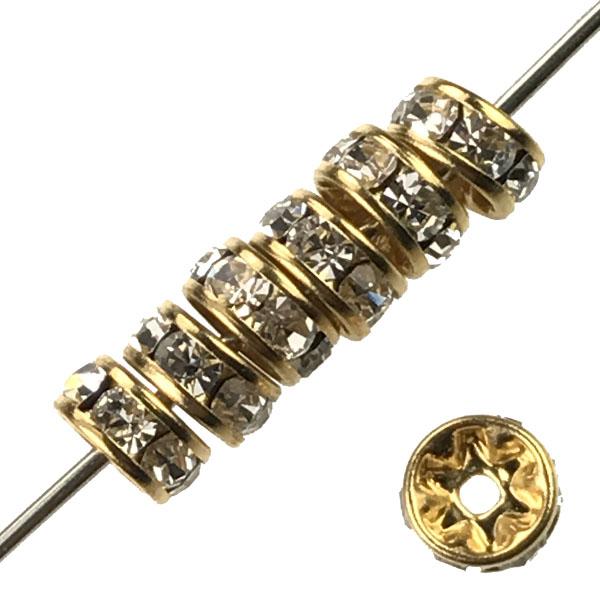 Crystal Gold 5MM Swarovski Rhinestone Rondelle