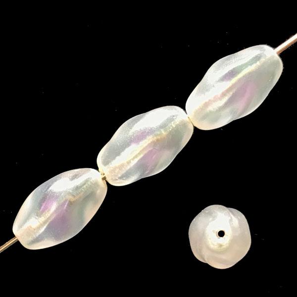 Crystal Lustre AB 12x7MM Twisted Oval