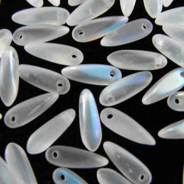 Crystal Matte AB 10x3MM Dagger Pendant