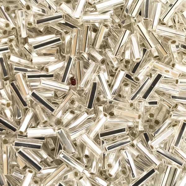 Crystal Silver Lined Bugle Size 3 (6MM)