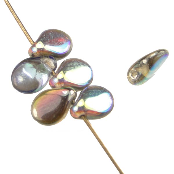 Crystal With Blue Heliotrope 7x5MM Pip Pinched Tear Pendant