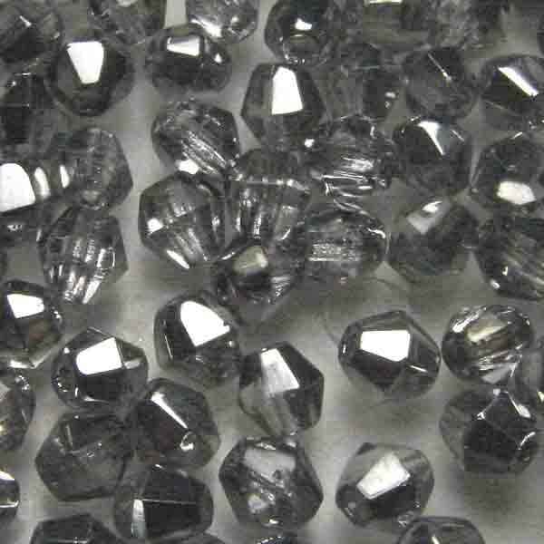 Crystal With Silver 4MM Fire Polish Bicone