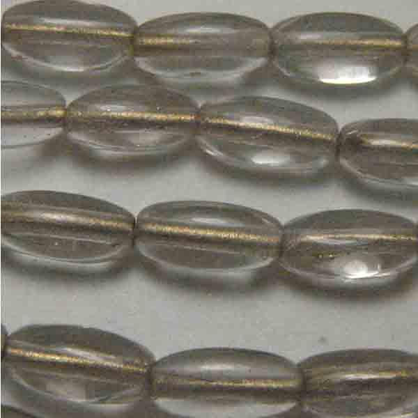 Crystal with Bronze Smooth 7X3MM Long Oval