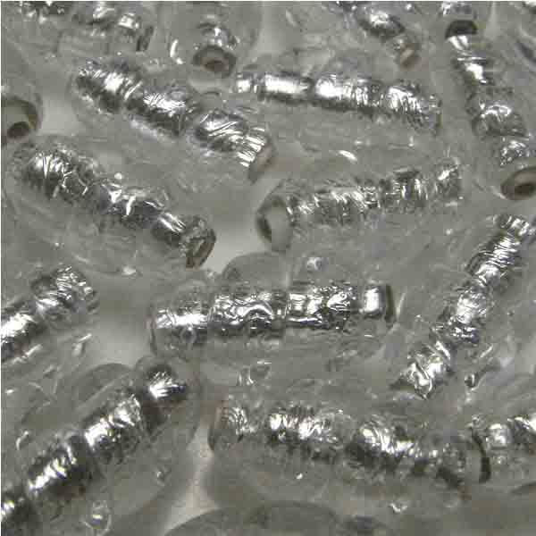 Crystal with Silver Foil 16X9MM Twisted Oval