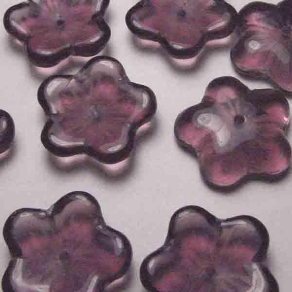 Dark Amethyst 16MM Flower Blossom