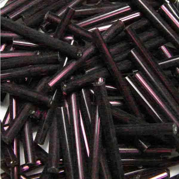 Dark Amethyst Silver Lined 25MM Bugle