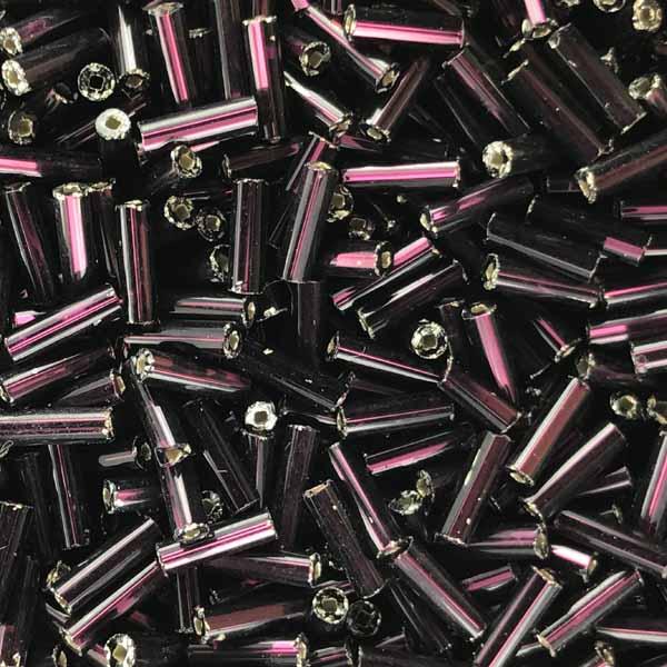 Dark Amethyst Silver Lined Bugle Size 3 (6MM)