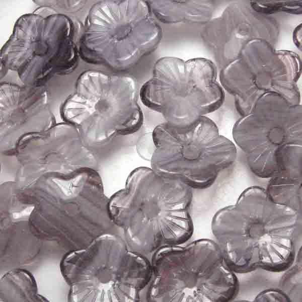 Dark Amethyst Striated 10MM Flower