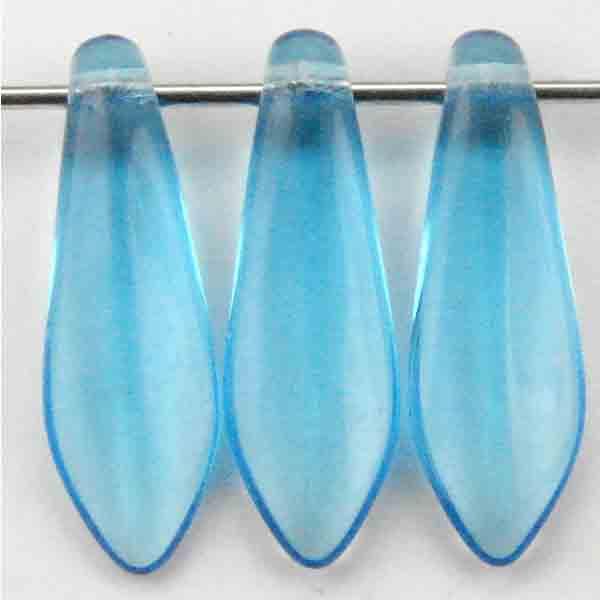 Dark Aqua 16x5MM Dagger Pendant