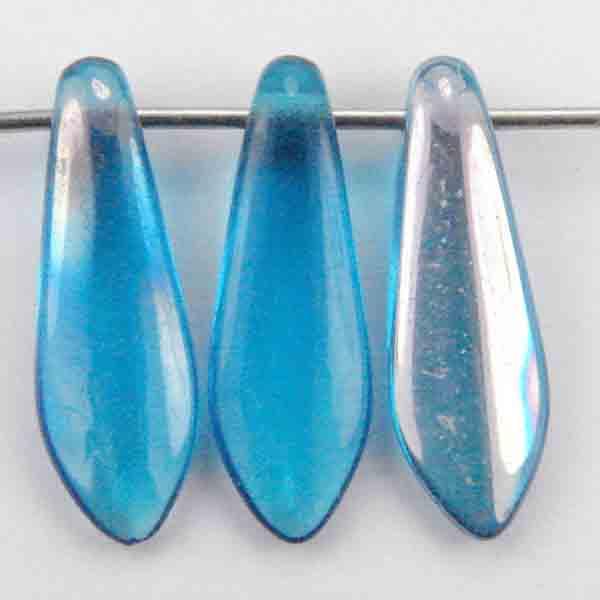 Dark Aqua Ab Dagger 15X5 Dagger Pendant