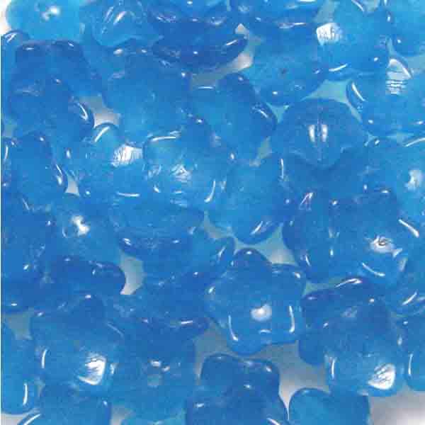 Dark Aqua Translucent 9X3MM Cupped Flower