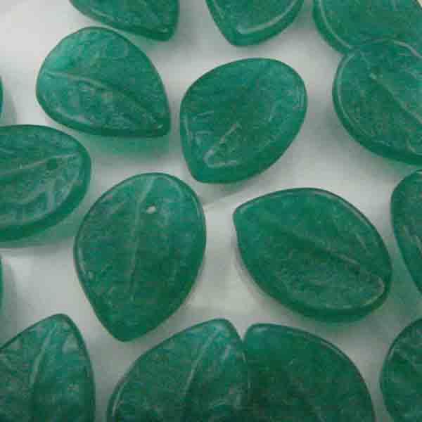 Dark Blue Zircon 15x11MM Twisted Leaf