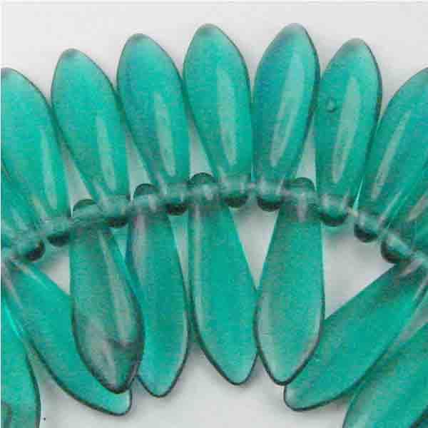 Dark Blue Zircon 15x5MM Dagger Pendant