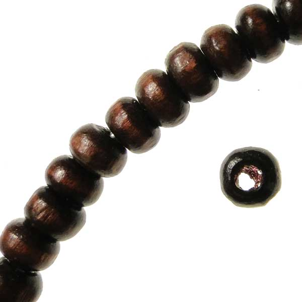 Dark Brown 3x4.5MM Wood Rondelle