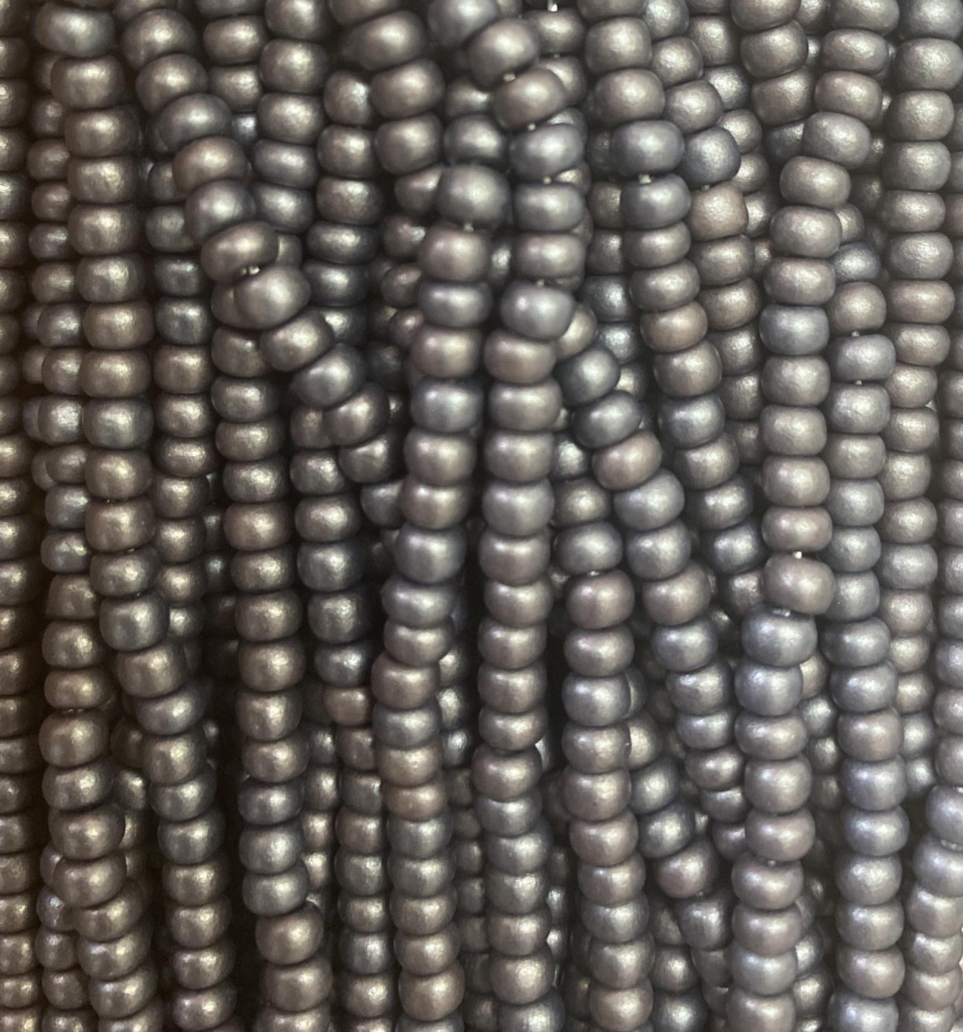 Dark Grey Matte Pearl 6/0 Seed Bead