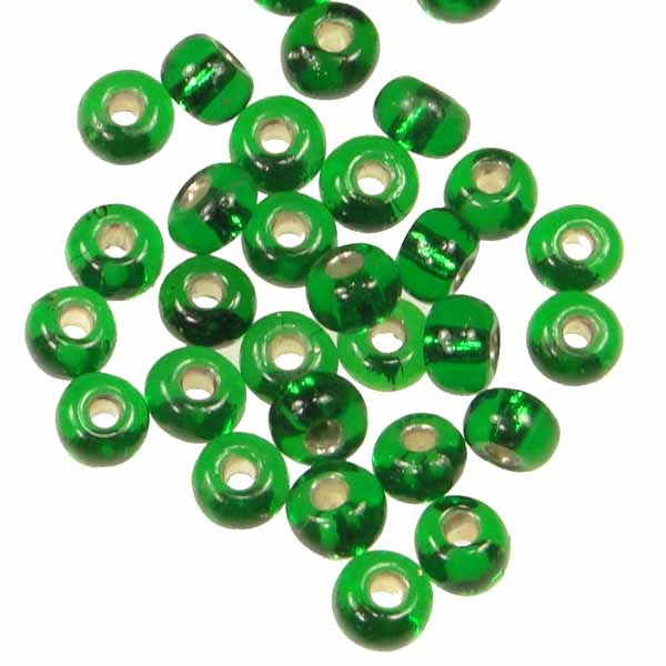 Dark Kelly Green (Smaragd) Silver 6/0 Seed Bead